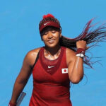 Naomi Osaka, Tennis, Player, Olympics, Tokyo Games, Win, Press, Red and White, Box Braids