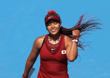 Naomi Osaka, Tennis, Player, Olympics, Tokyo Games, Win, Press, Red and White, Box Braids