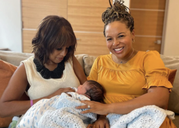Kirby Bumpus,Gayle King, Luca, family, photo,1986