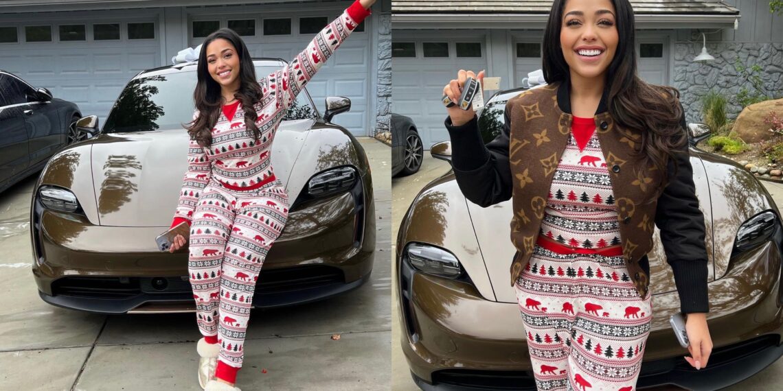 Jordyn Woods, Karl-Anthony Towns, Minnesota Timberwolves, NBA, Player, Christmas, gift, Prsche, Louis Vuitton, Jacket, Covid-19.