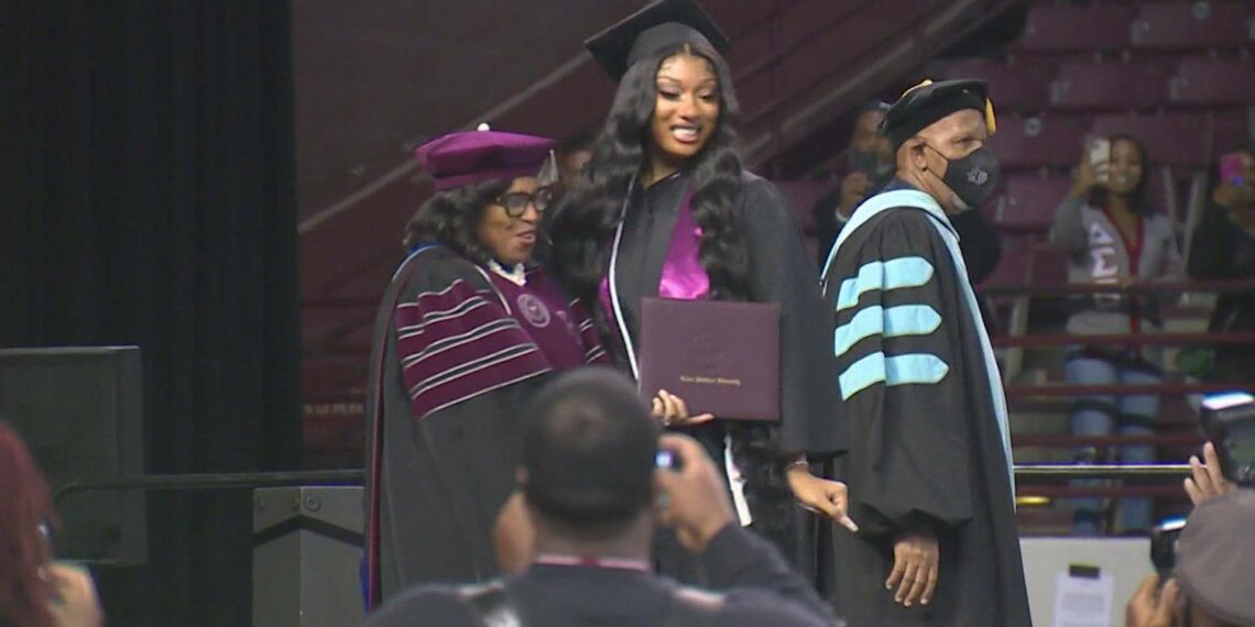 Megan Thee Stallion, College Graduate, HBCU, Texas Southern University, Houston, Texas.