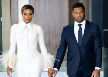 Ciara and Russell Wilson leave a Super Bowl party in Los Angeles as Future went on stage to perform