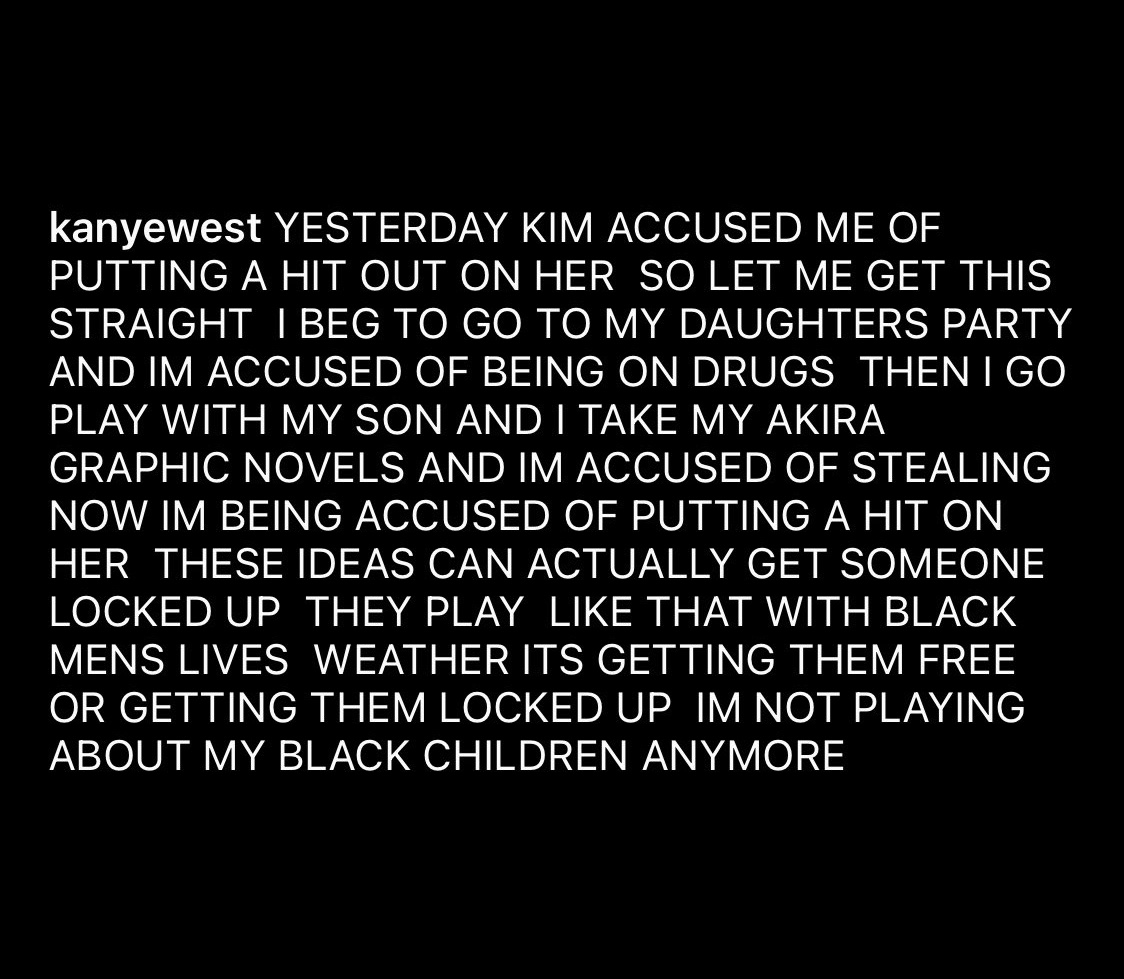 Kanye West Instagram rant 2