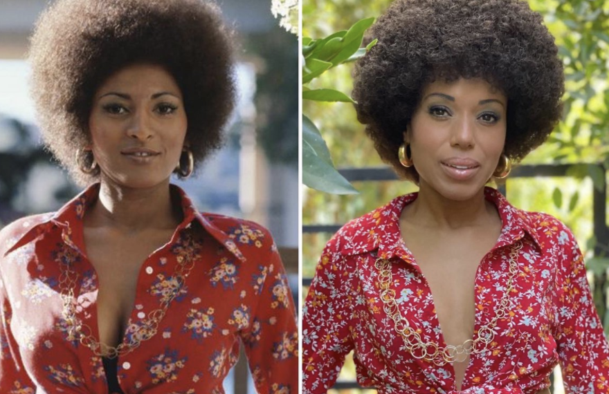 Kerry Washington, Actress, Homage, 1970s, Icon, Pam Grier, Foxy Brown, Recreate, Photo, Instagram, Twitter, Women's History Month, Black History Month, Wilma Rudolph, Olympic, Athlete