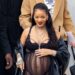 Rihanna, Savage X Fenty, Maternity, Fashion, Sheer, Black, Dior, Dress, Dior, Fashion, Show, Paris Fashion Week, A$AP Rocky.