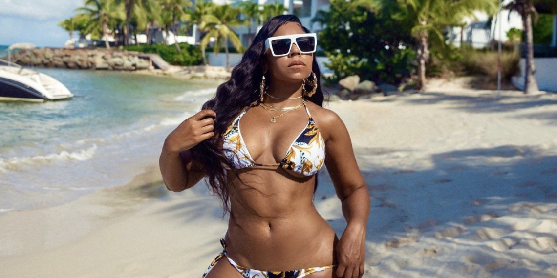 Ashanti beach body bikini pictures Instagram tropical getaway Island vacation