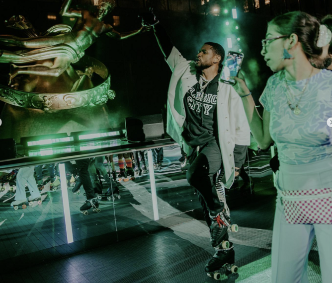 Flipper’s Roller Boogie Palace,Rockefeller Center,Usher,Jermaine Dupri,roller skating, skate, Ian Ross,Liberty Ross, Jermaine Dupri