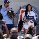 Trina, Rapper, Key to Miami, First Annual, Trina Day, Liberty City, Mayor, Francis Suarez, Plaque, Late Mother, Vanessa Taylor, Miami-Dade County, Key, Commissioner, Keon Hardemon.