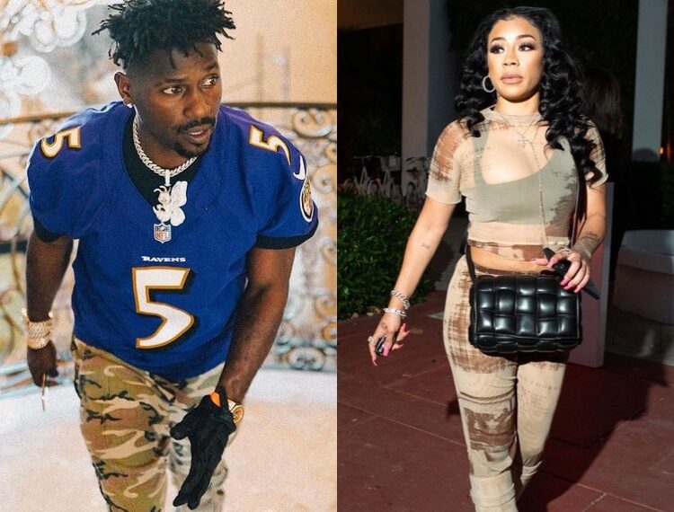 Football star Antonio Brown singer Keyshia Cole Instagram Live video social media