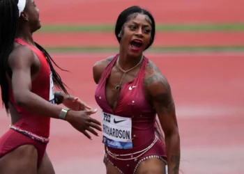 American Sprinter, Track Star, Sha'Carri Richardson, Won, Women's 100 Metre Race, 2022 Star Athletic Series, Montverde, Florida, Meet, 10.73 Seconds, First Place, World Athletic Championships, Eugene, Oregon.