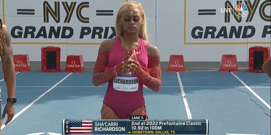 Sha'Carri Richardson, American Sprinter, First Place, Women's 200m Race, USATF NYC Grand Prix, Icahn Stadium, Randall's Island, New York City.