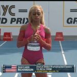 Sha'Carri Richardson, American Sprinter, First Place, Women's 200m Race, USATF NYC Grand Prix, Icahn Stadium, Randall's Island, New York City.