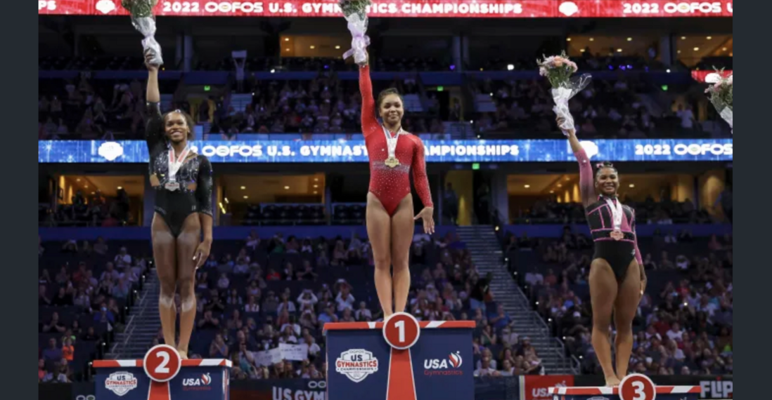 Jordan Chiles,Shilese Jones,Konnor McClain ,U.S.Gymnastics,gold,medalist,