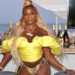 Mary J. Blige, bikini, top, orange, pedicure, singer, tour, post, Instagram, Italy, yacht