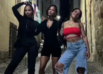 Meagan Good, La'Myia, Lexus, sisters, actress, post, Rome, Italy, wine