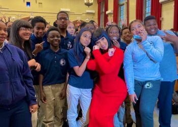 rapper Cardi B Bronx middle school surprise donation