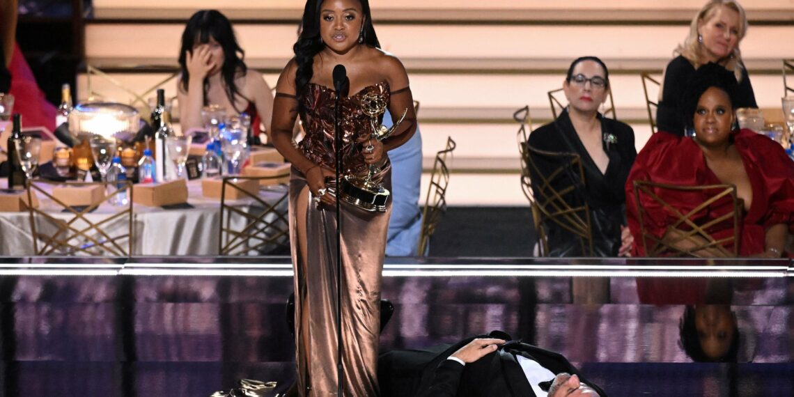 Jimmy Kimmel, Quinta Brunson, Emmy, win, award, Will Arnett, actress, host