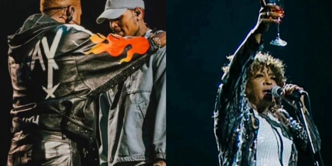 R&B crooner Chris Brown legend Anita Baker Usher birthday latest My Way Las Vegas Residency show