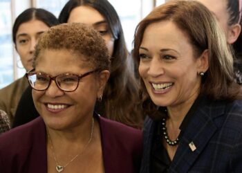 Rick Caruso, Los Angeles, LA, mayor, city, ceremony, Kamala Harris, Karen Bass