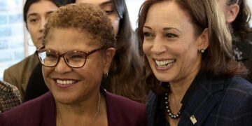 Rick Caruso, Los Angeles, LA, mayor, city, ceremony, Kamala Harris, Karen Bass