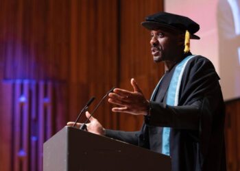 education, speech, Tinker Hatfield, Ravensbourne University, graduation, honorary doctorate, award, Idris Elba