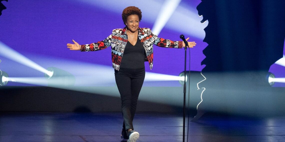 Joel McHale, comedian, laughter, James Corden, show, comedy, stage, audience, member, Wanda Sykes