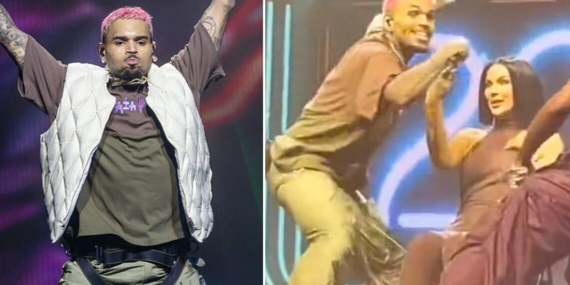 Take You Down, concert, singer, phone, lap dance, Berlin, fan, stage, Chris Brown