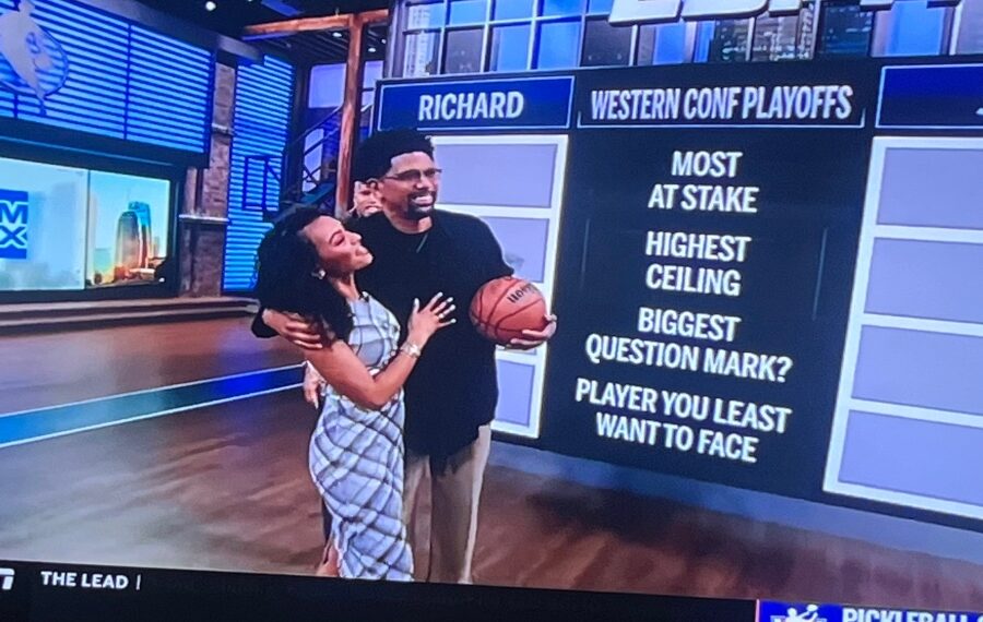 Jalen Rose ESPN ButtCrack Sports Malika Andrews armpit