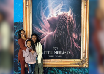 family, mother, Kyla, Pratt, The Little Mermaid, premiere, attire, casual