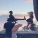 Ne-Yo Singer kick fan baby mother woman stage